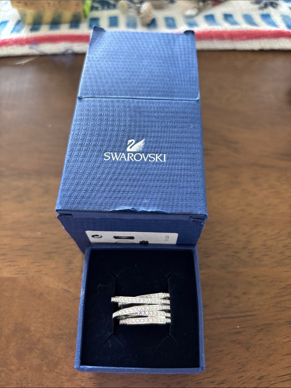 Swarovski Silver Multi-Row Clear Crystal Ring